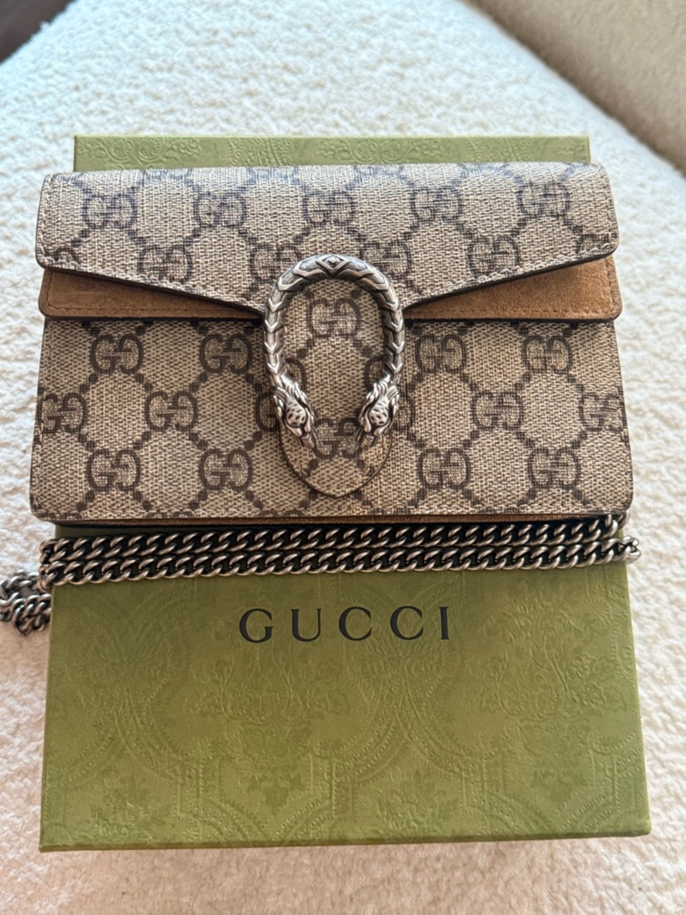 Gucci Dionysus GG Supreme Mini Chain Crossbody Bag w/ Box & Dust Bag